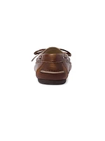 Unlined Bleached Leather Boat Shoes