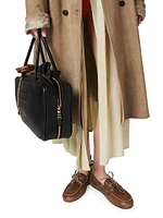 Unlined Bleached Leather Boat Shoes