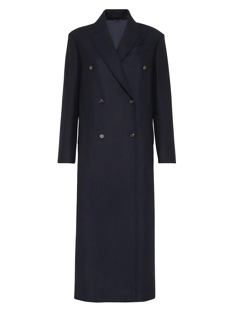 Lightweight Wool Cloth Coat with Monili
