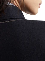 Lightweight Wool Cloth Coat with Monili