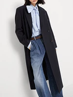 Lightweight Wool Cloth Coat with Monili