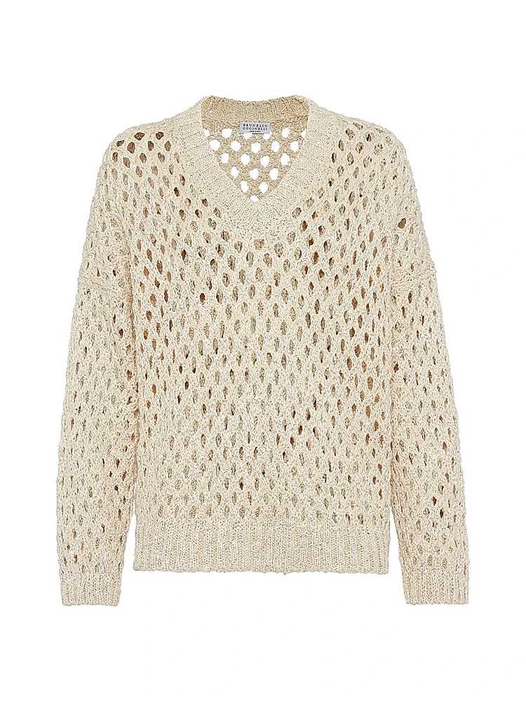 Silk and Linen Dazzling Net Sweater