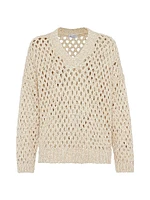 Silk and Linen Dazzling Net Sweater