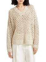 Silk and Linen Dazzling Net Sweater