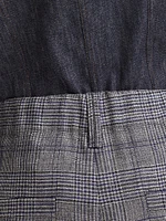 Virgin Wool Prince of Wales Cropped Sartorial Trousers