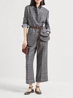 Virgin Wool Prince of Wales Cropped Sartorial Trousers