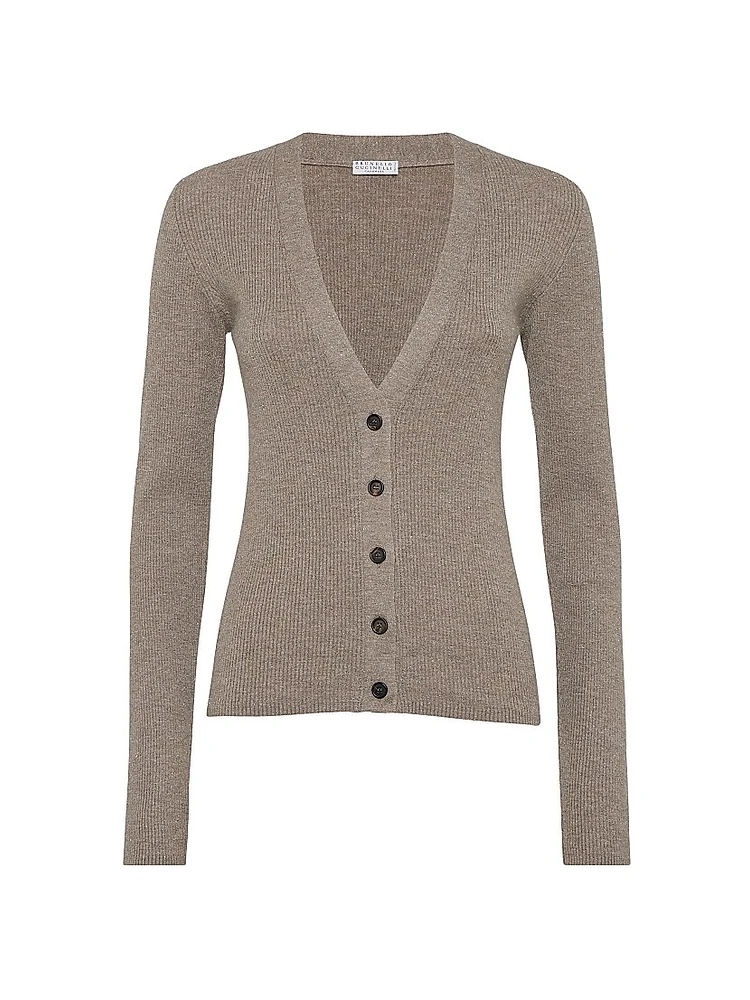 Sparkling Cashmere Lightweight Rib Cardigan