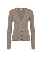 Sparkling Cashmere Lightweight Rib Cardigan