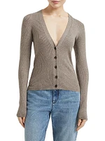 Sparkling Cashmere Lightweight Rib Cardigan