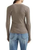 Sparkling Cashmere Lightweight Rib Cardigan