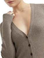 Sparkling Cashmere Lightweight Rib Cardigan