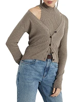 Sparkling Cashmere Lightweight Rib Cardigan