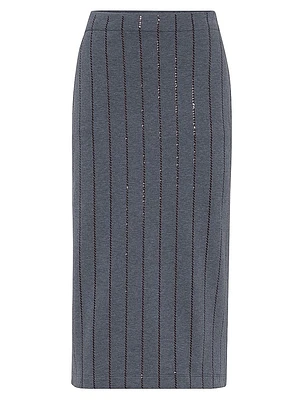 Cotton Smooth French Terry Midi Skirt