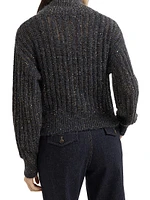 Soft Wool Cashmere and Mohair Dazzling Rib Cardigan