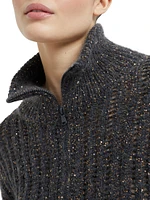 Soft Wool Cashmere and Mohair Dazzling Rib Cardigan