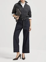 Soft Wool Cashmere and Mohair Dazzling Rib Cardigan