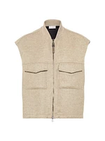 Hand Crafted Virgin Wool Double Cloth Vest