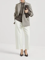 Techno Wool Jersey Long Sleeve Ruched T-Shirt with Shiny Detail