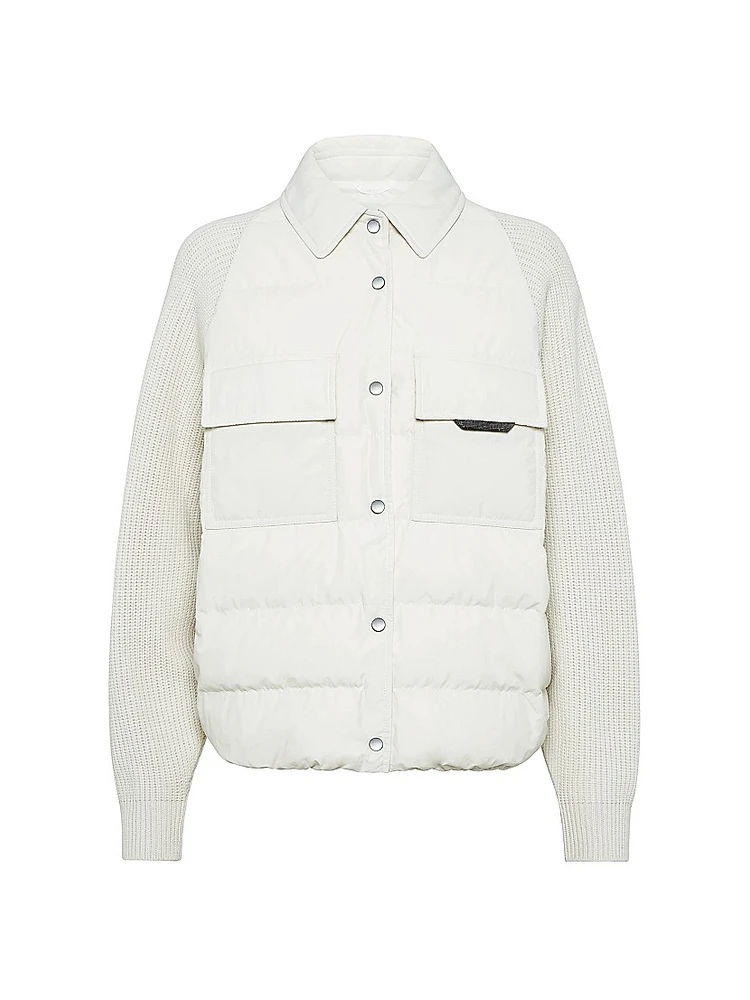 Water Resistant Techno Cotton and Virgin Wool Jacket