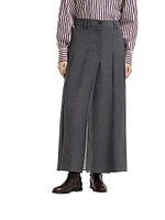 Techno Virgin Wool Gauze Long Pleated Skirt with Monili