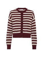 Cashmere Cardigan with Sparkling Stripes