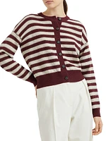 Cashmere Cardigan with Sparkling Stripes