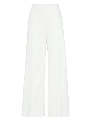 Stretch Dyed Denim Flared Sartorial Trousers