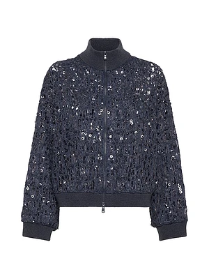 Dazzling Croc Embroidery Cardigan