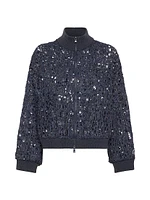 Dazzling Croc Embroidery Cardigan