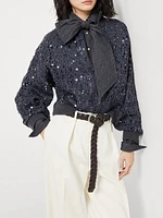 Dazzling Croc Embroidery Cardigan