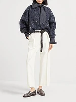 Dazzling Croc Embroidery Cardigan