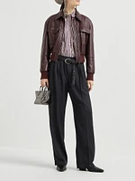 Virgin Wool Fluid Crepe Twill Sartorial Track Trousers