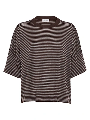 Sparkling Stripes Lightweight Knit T-Shirt