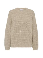 Textured Half English Rib Sweater Cotton Diamond Yarn