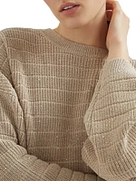 Textured Half English Rib Sweater Cotton Diamond Yarn
