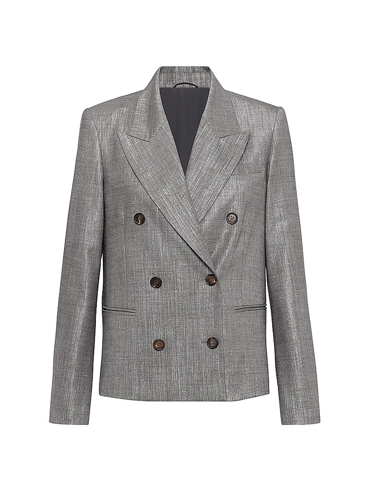 Sparkling Techno Virgin Wool Twill Blazer