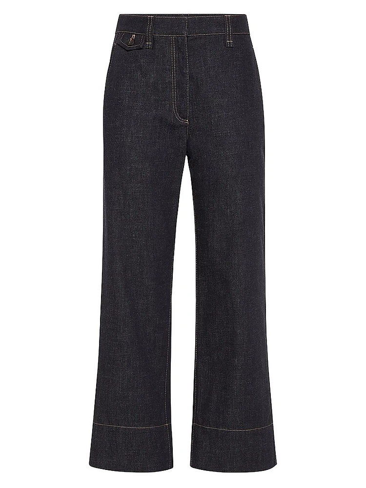 No Fade Denim Sartorial Square Trousers