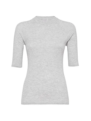Sparkling Cashmere Lightweight Rib Sweater