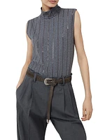Cotton Jersey Turtleneck Top