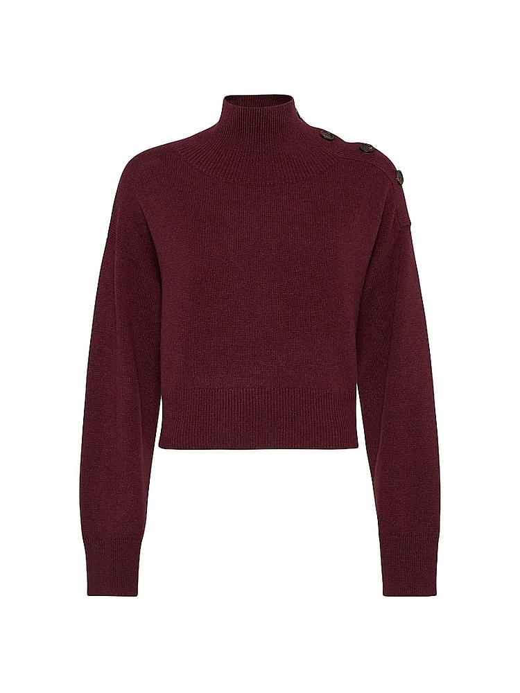 Cashmere Cropped Turtleneck Sweater