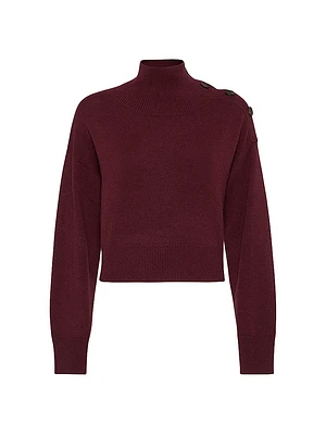 Cashmere Cropped Turtleneck Sweater