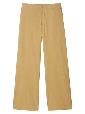 Wide-Leg Cotton Trousers