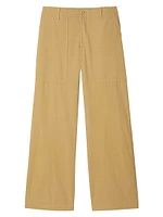 Wide-Leg Cotton Trousers