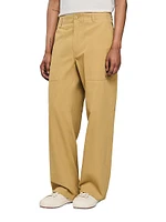 Wide-Leg Cotton Trousers