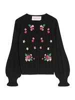 Embroidered Wool Cardigan