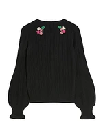 Embroidered Wool Cardigan