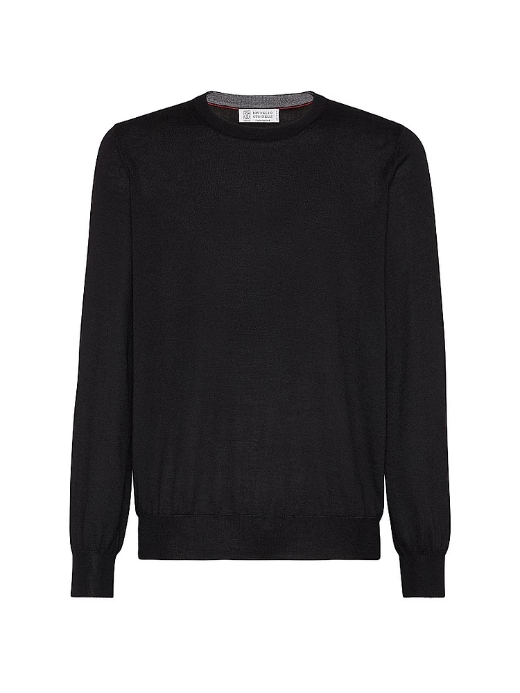 Lightweight Cashmere and Silk Crew-Neck Sweater
