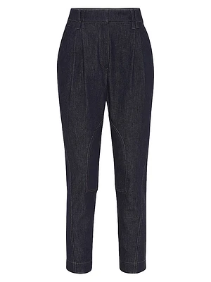 Comfort No Fade Denim Equestrian Trousers with Monili