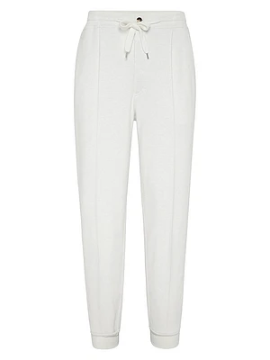 Cashmere and Cotton French Terry Double Cloth Trousers
