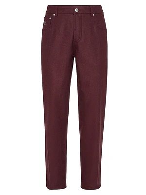 Virgin Wool Flannel Five Pocket Trousers